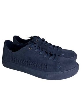 TOMS Women Sz 8 Navy Blue‎ Monochrome Deconstructed Suede Lenox Shoes Sneakers